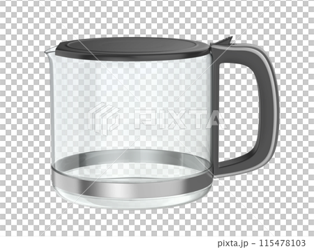 Empty glass jug for coffee or tea Empty glass jug for coffee or tea 115478103