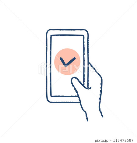 スマートフォンとチェックマーク 115478597