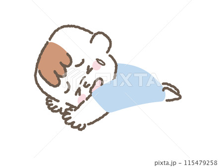 うつ伏せになって苦しそうな赤ちゃんのイラスト 115479258