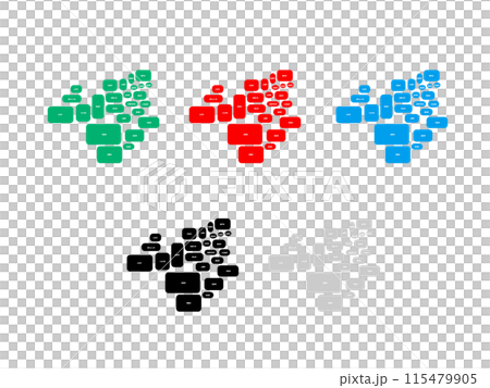 Map with cities, towns and villages _ Tokushima prefecture _ Deformed-08 115479905