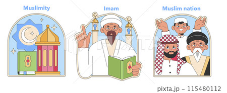Muslimity set reflecting faith pillars....のイラスト素材 [115480112] - PIXTA