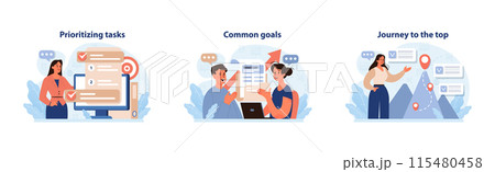 Professional Development set. Efficient task...のイラスト素材 [115480458] - PIXTA
