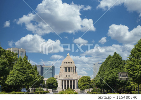 「東京都」国会議事堂　空合成 115480540
