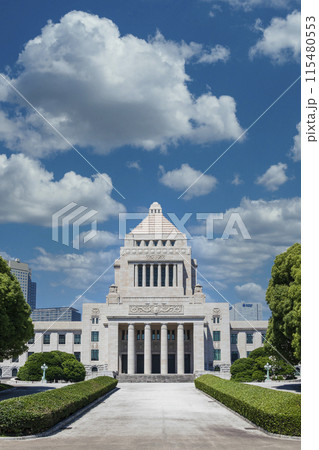 「東京都」国会議事堂　空合成 115480553