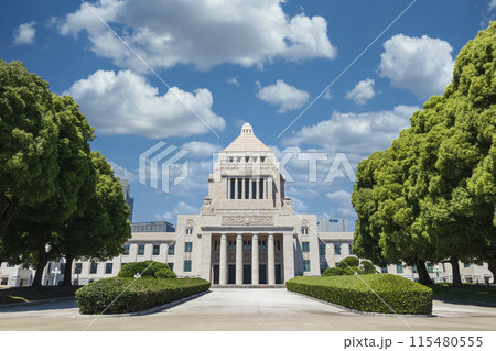 「東京都」国会議事堂　空合成 115480555