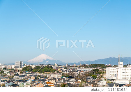 【神奈川県】富士山を望む住宅街 115481684