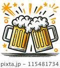 シンプルなビールのイラスト 115481734