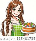 ケーキを持つ女性 115481735