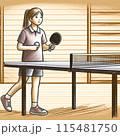 卓球をする女子 115481750