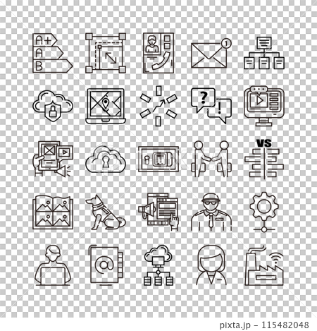 device artificial intelligence technology icon set device artificial intelligence technology icon set 115482048