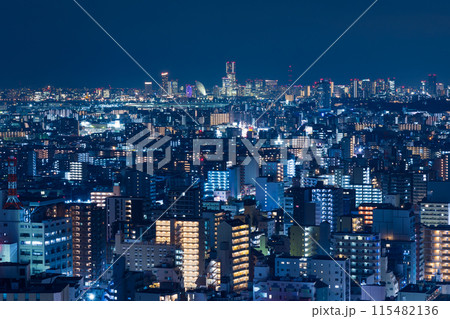 川崎の夜景 川崎市役所からの眺望 横浜方面 川崎の夜景 川崎市役所からの眺望 横浜方面 115482136