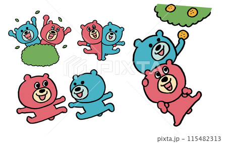 全然怖くないおもしろいピンクのかわいい熊 115482313