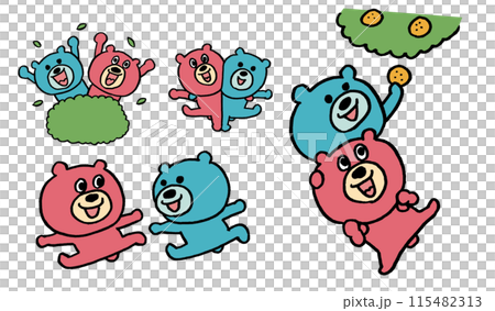 全然怖くないおもしろいピンクのかわいい熊 115482313