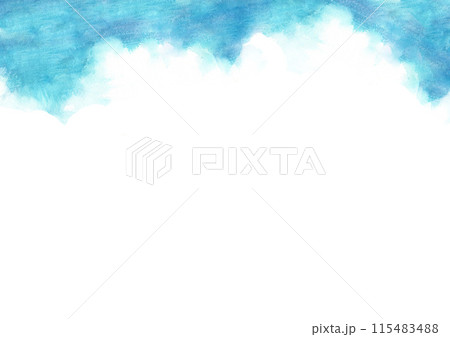 水彩で描いた入道雲の背景イラスト 115483488