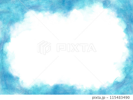 水彩で描いた青空と雲のフレーム 115483490