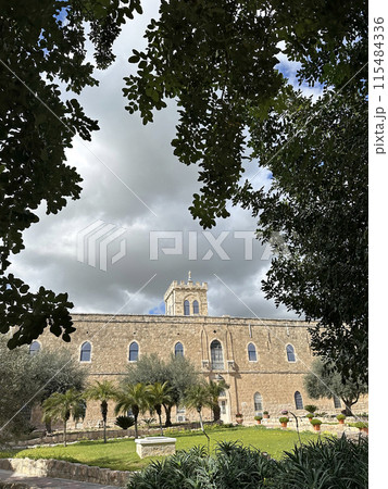 Facade of the main building of the monastery Beit Jamal Facade of the main building of the monastery Beit Jamal 115484336
