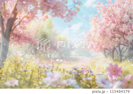 Cherry Blossoms in Morning Sunlight 115484379
