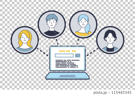 Illustration of people connected by network Illustration of people connected by network 115485345