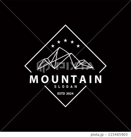 Mountain Nature Landscape Logo Simple Minimalist Design, Vector Illustration Symbol Template Mountain Nature Landscape Logo Simple Minimalist Design, Vector Illustration Symbol Template 115485903