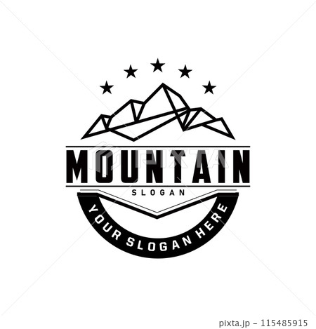 Mountain Nature Landscape Logo Simple Minimalist Design, Vector Illustration Symbol Template Mountain Nature Landscape Logo Simple Minimalist Design, Vector Illustration Symbol Template 115485915