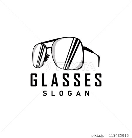 black silhouette design of glasses logo with modern and trendy simple fashion temple illustration black silhouette design of glasses logo with modern and trendy simple fashion temple illustration 115485916