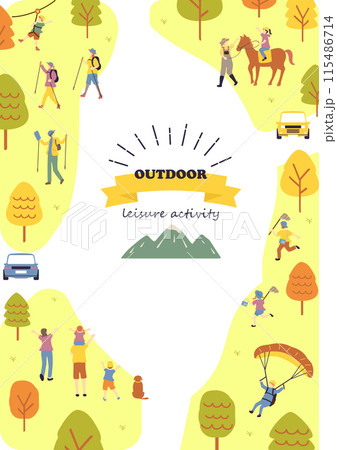 アウトドアを楽しむ人達 アウトドアを楽しむ人達 115486714