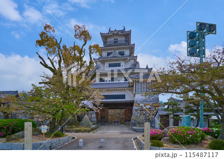 愛媛県今治市通町の今治城模擬天守を吹揚公園から見る 115487117