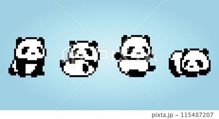 Pixel collection of 8 bit pandas. Animals for...のイラスト素材 [115487207] - PIXTA