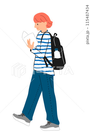 本を見ている男性のイラスト 本を見ている男性のイラスト 115487434