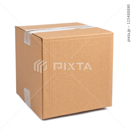 Single carton moving box isolated on white background Single carton moving box isolated on white background 115488890
