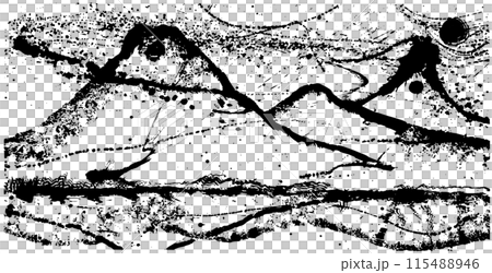 Mountain handwritten brush illustration 115488946
