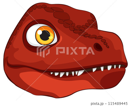 Cute Red Dinosaur Head Illustration Cute Red Dinosaur Head Illustration 115489445