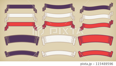 A horizontal title ribbon obi set with a Japanese retro design. 115489596