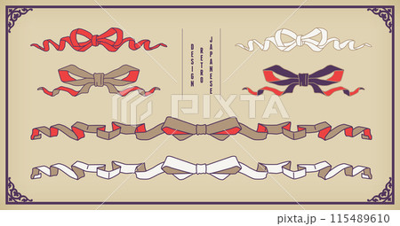 A retro design ribbon set. 115489610