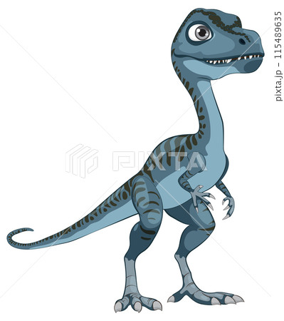 Cartoon Blue Dinosaur Illustration 115489635