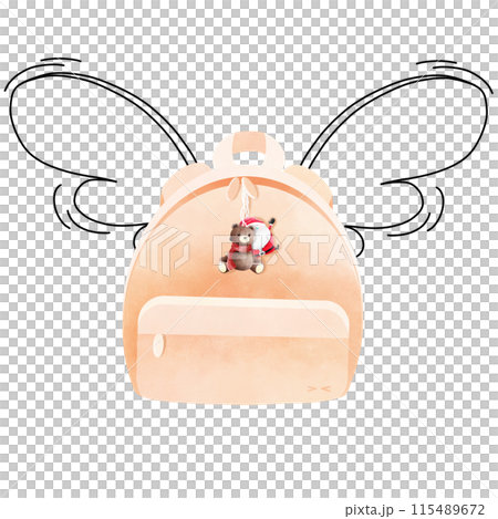 A backpack with wings is flyingのイラスト素材 [115489672] - PIXTA