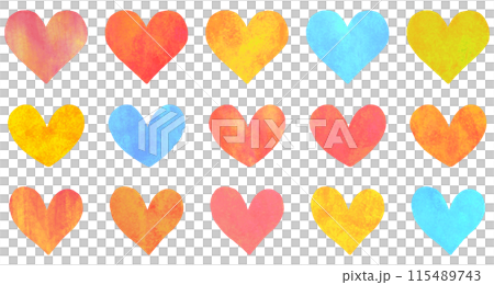 カラフルなハートのイラストセット 115489743