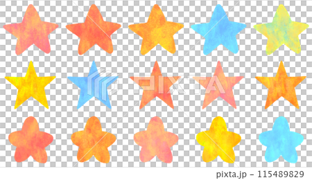 彩色星星插圖集 彩色星星插圖集 115489829