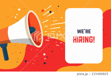 Flat Design Illustration of Megaphone Horn Speaker for Attention Announcement with Fluid Liquid Background Flat Design Illustration of Megaphone Horn Speaker for Attention Announcement with Fluid Liquid Background 115489925