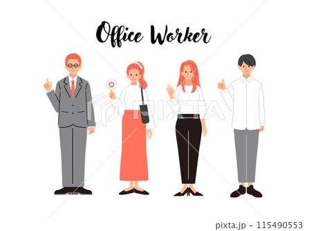 会社員の男女4人セット_2 115490553