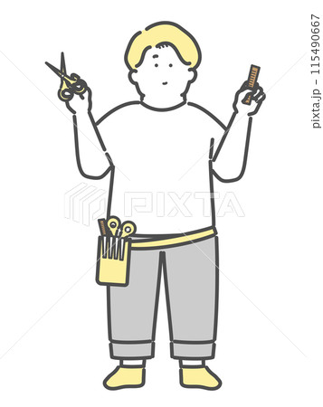 男性美容師のイラスト 男性美容師のイラスト 115490667