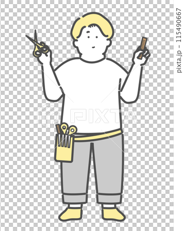 Male hairdresser's illustration Male hairdresser's illustration 115490667