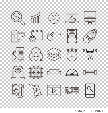 device artificial intelligence technology icon set 115490712