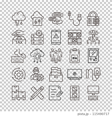 device artificial intelligence technology icon set 115490717