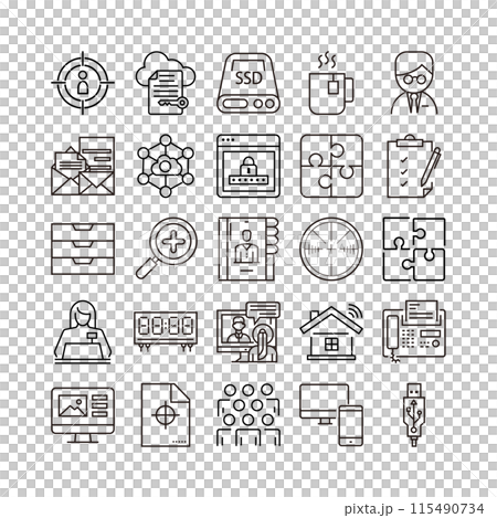 device artificial intelligence technology icon set device artificial intelligence technology icon set 115490734