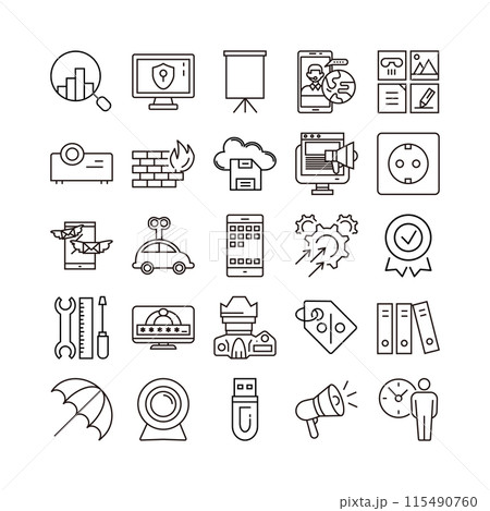 デバイス 人工知能 テクノロジー アイコン セット 115490760