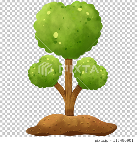 Hand drawn watercolor painting of green ecological trees Hand drawn watercolor painting of green ecological trees 115490901
