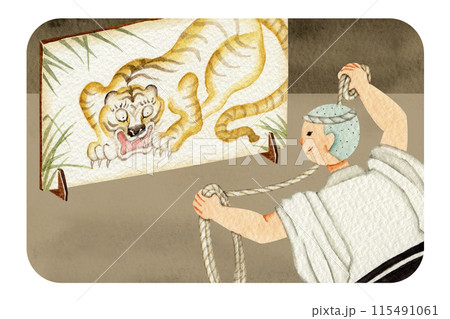 日本昔話　一休さん　水彩 イラスト 115491061