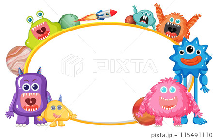 Colorful Monsters with Space Theme Colorful Monsters with Space Theme 115491110