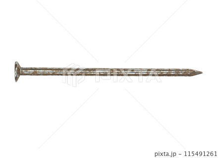 Rusty nail on white background 115491261